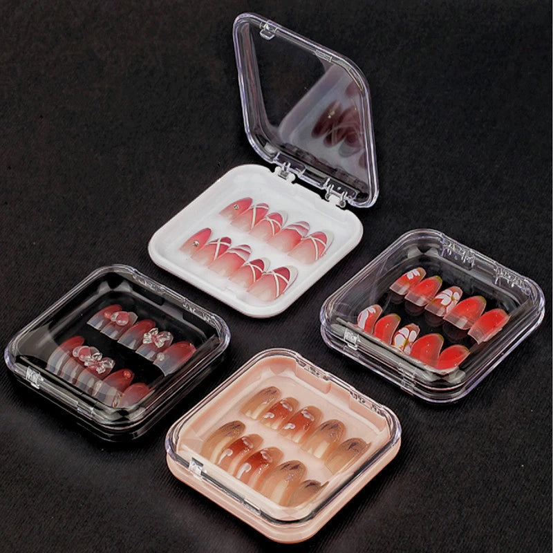 Wholesale Custom Clear Plastic Box Display Holder Stand Press on Nail Packaging Boxes Press on Nails Design Package