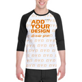 Drop Shipping Men's Three Quarter Sleeve T-Shirt Print on Demand Custom Men Mid Sleeve Short Shoulder T Shirt