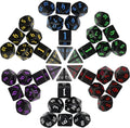 HS High Quality D20 Polyhedral Acrylic Dice Set Multicolor Font DND RPG Dungeons Black with Stone Material