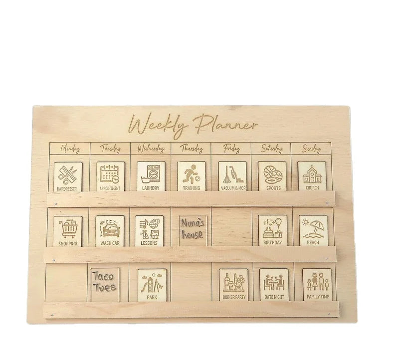 Responsibility Board Weekly Checklist Kid Daily/Weekly Task Chart Wooden