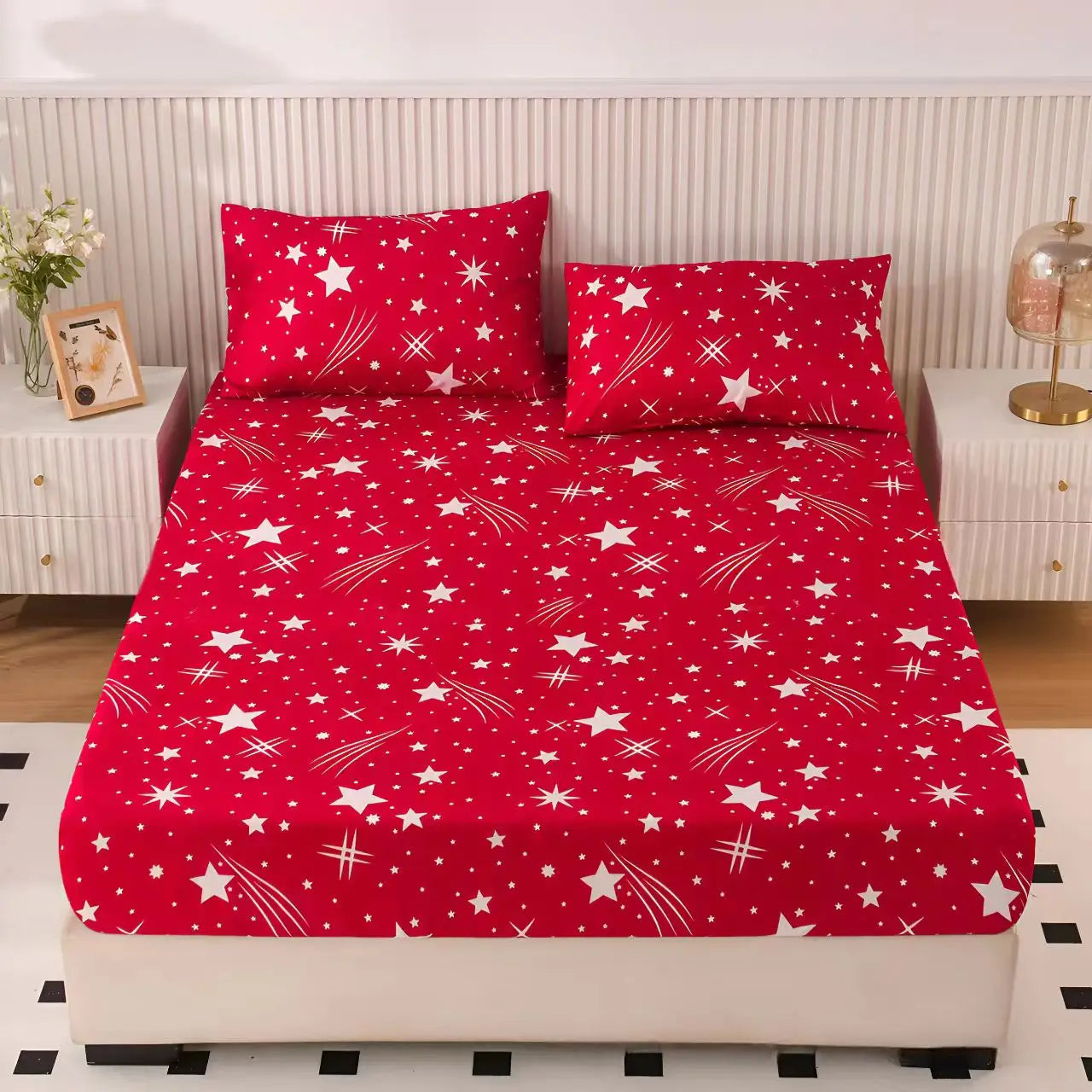 Wholesale Modern Design Fitted Sheet Comfortable Anti-Bacteria Skin-Friendly Polyester Bed Sheet Set 3-Pieces with 2 Pillowcases