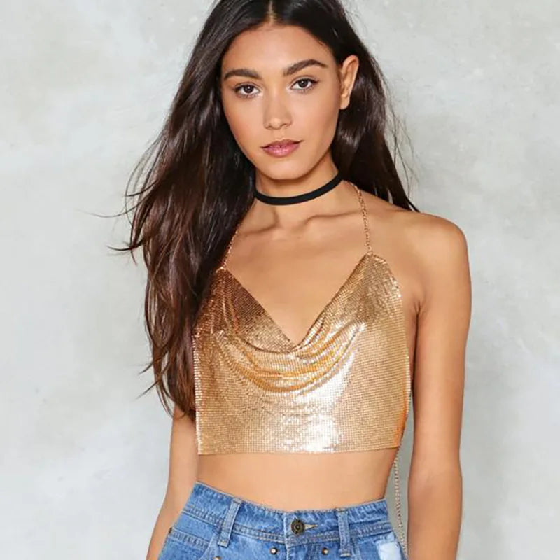 2025 New Sexy Clothing Chain Necklace Aluminum Mesh Women's Body Chain Jewelry Chest Chain Fashion Jewelry