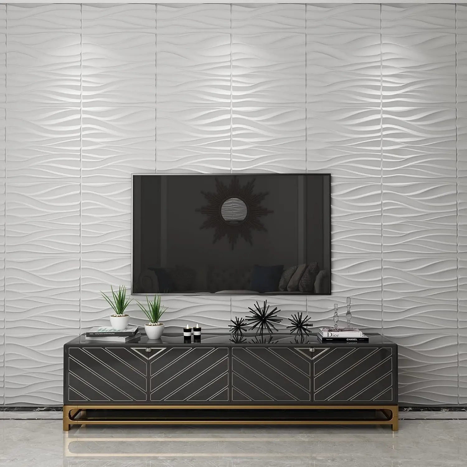 ZJ Modern PVC Waterproof Glue Adhesive 3D Wall Panels Wallpaper for Hotel Background Wall Exterior Outdoor Apartment Decoration