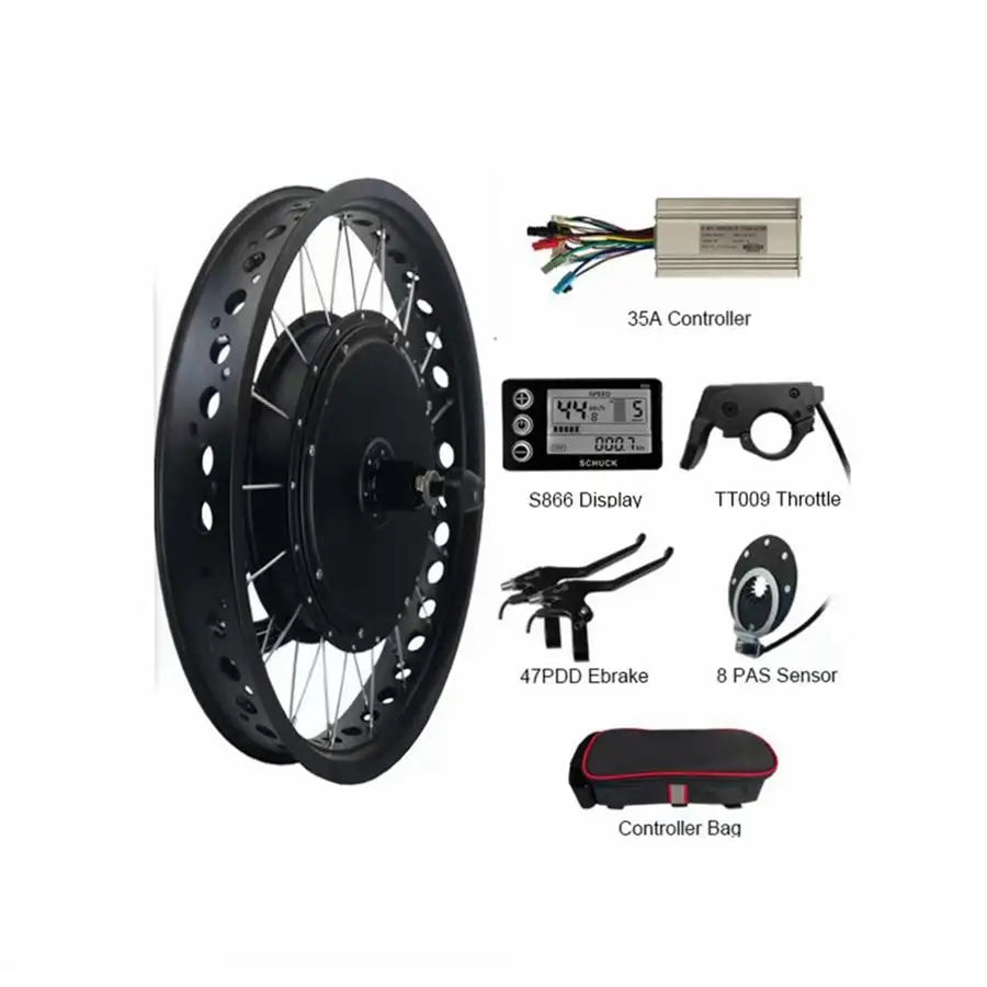 Mayebikes 20" Electric Bike Conversion Kit Rear Wheel 48V 1500W Powerful Hub Motor Kit With Intelligent Controller and S866 Disp