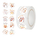 500Pcs Cute Cats Paw Thank You Roll Stickers 1 inch Kawaii Kitty Envelope Sealing Sticker