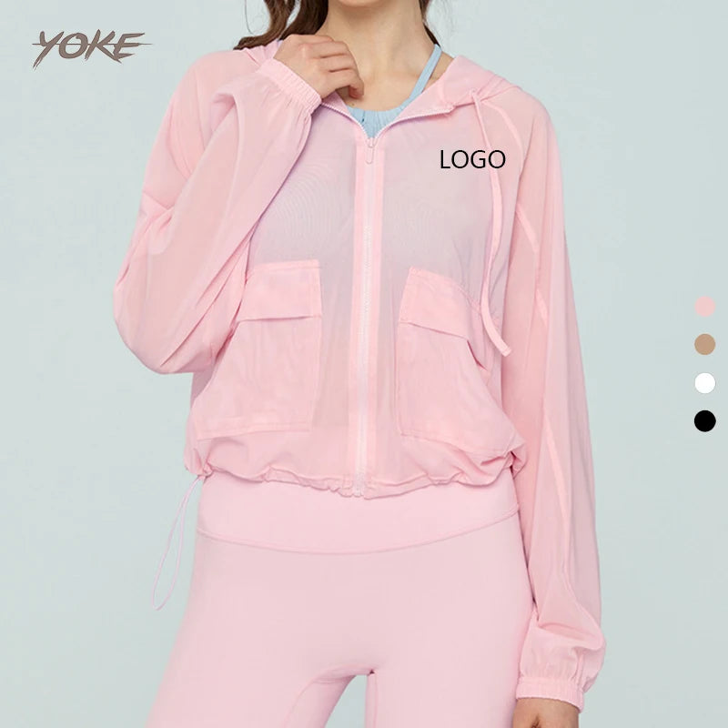 Yoke New Women Casual Workout Sports Wear Fashion Zip Gym Clothes Yoga Life Running Breathable Work Jacket No Reviews yet