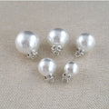 Custom Size Pearl Metal Coat Buttons with Rhinestones Plastic Shank Decorative Buttons