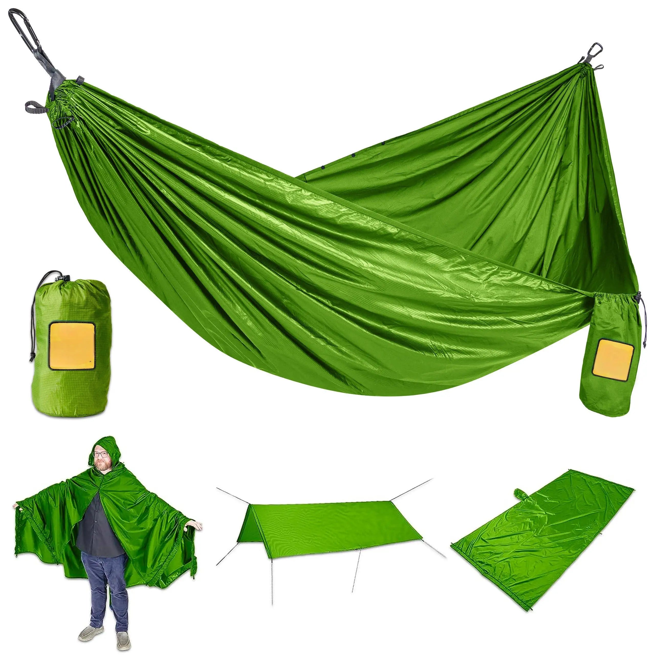 Portable Nylon Parachute Hammock Tent with Tree Strap for Outdoor Camping
