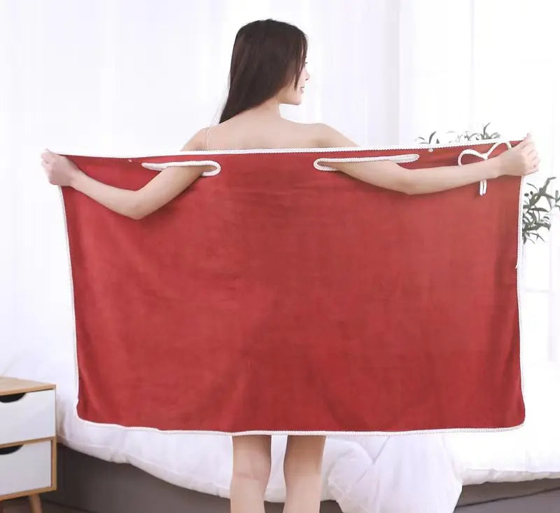 Bath Wrap Towel for Women Body Shower Apron Skirt with Hair Turban Towel for Quick Dry