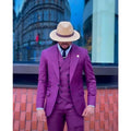 Purple Formal Tuxedos Men Suits Fashion Men's Formal Business Boutique Suits Prom Party Suit 3 Pieces (Blazer+Vest+Pants)