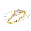 French Romantic Statement Jewellery for Women Classic 14K & 18K Gold Plated Ring 3A White Cubic Zirconia for Weddings Parties