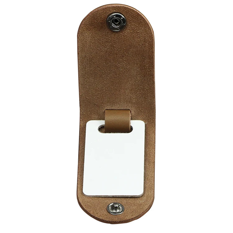 Custom Personalized Present Printing Photo Vegetable Tanned Leather Key Chain for Fathers Day Gifts