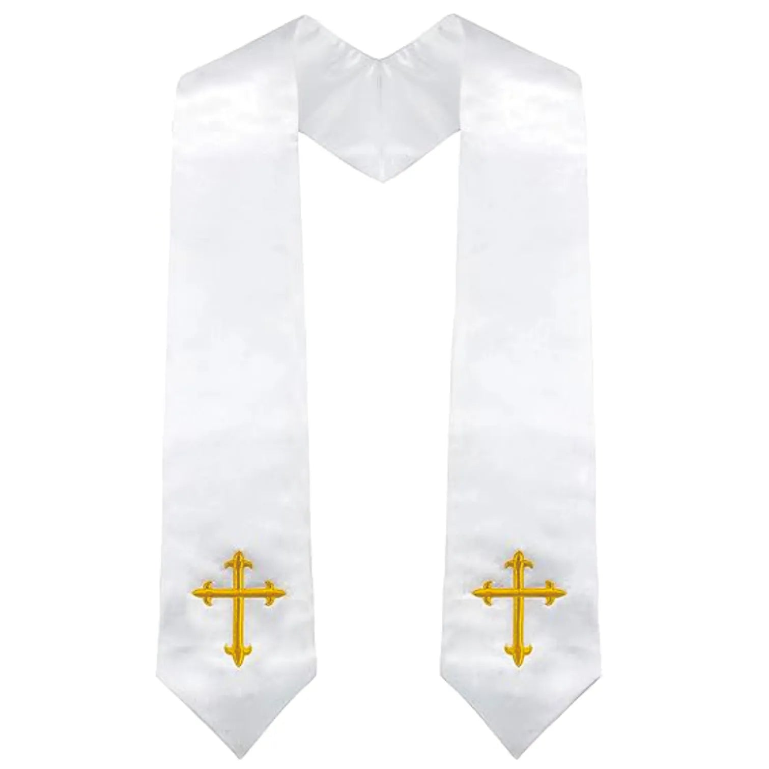 70\" Spring Choir Graduation Stole with Cross Embroidery for Church Costume Scarves