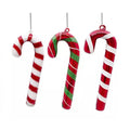 Handmade Red Painted Glass Stick Decoration Hanging Glass Gift for Christmas Tree Ornament