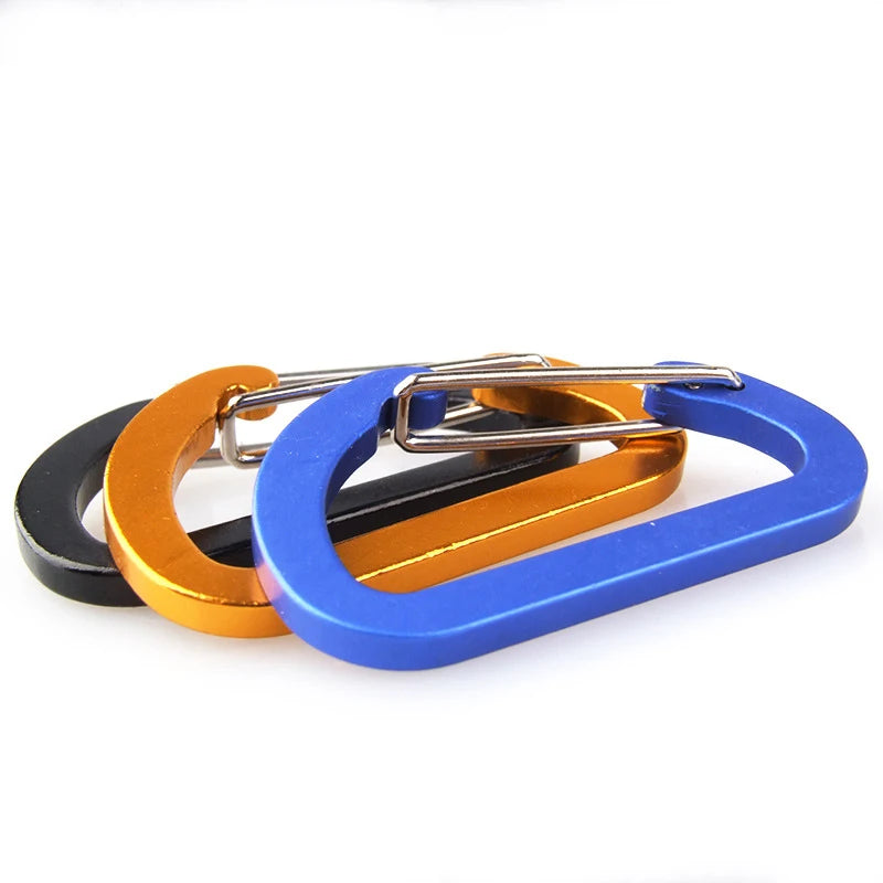 8cm Large D Shape Carabiner Flat Aluminum Carabiner Clip Keychain