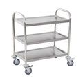 2 Layers Stainless Steel Trolley Commercial Heavy Duty Mobile Hotel Room Service Utility Cart