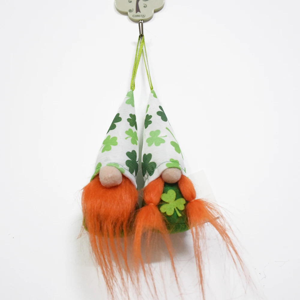 Attiigny 2026 Saint Patrick Green Hanging Mini Gonk Plush Tomte St Patrick's Day Gnome With Shamrock Nisse Ornament