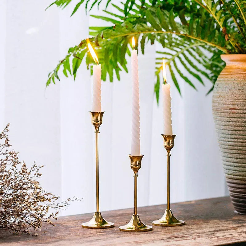 Iron Handmade European Style Gold Modern Candlestick Holders Decorative Centerpiece Table Wedding Housewarming Gift