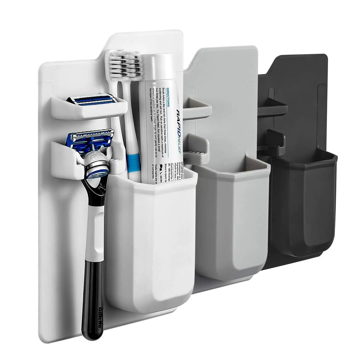 Small Mirror Silicone Toothbrush Holder Removable Toothbrush Toothpaste Storage Bracket No Punching Organizer