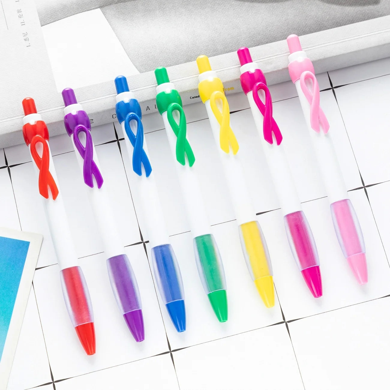Stock Creative Mini Metal Sports Novelty Promotional Gift Yellow Ribbon Ballpoint Pen Bow Push Unique Ribbon Design Made Plastic
