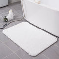 Modern Style Thick Cushioned Anti-Slip PET Friendly Washable Polyester TPR Bathroom Mat Home Hotel Use Solid Color