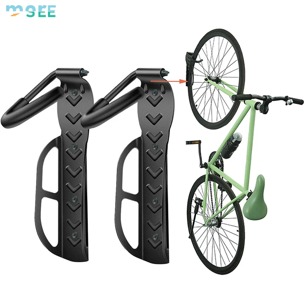 SeeMore Heavy-Duty Portable Bike Rack Space-Saving with Safety Locking Mechanism Rubber-Coated Hook for Garage Storage