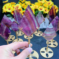 Natural Rainbow Fluorite Diamond Stands Crystals Healing Stones Spiritual Products for Gift