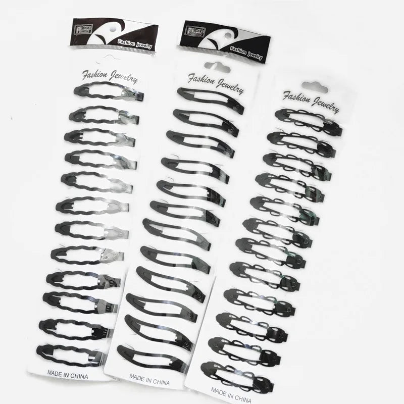 12pcs/set Black Color Simple Fashion Hair Pin Metal Hair Clip Bobby Pin Hair Decoration Accessories for Women