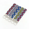 Short Lanyard Jacquard Wrist Bracelet Key Chain for Women Key Ring Car Accessories Wholesale Gifts