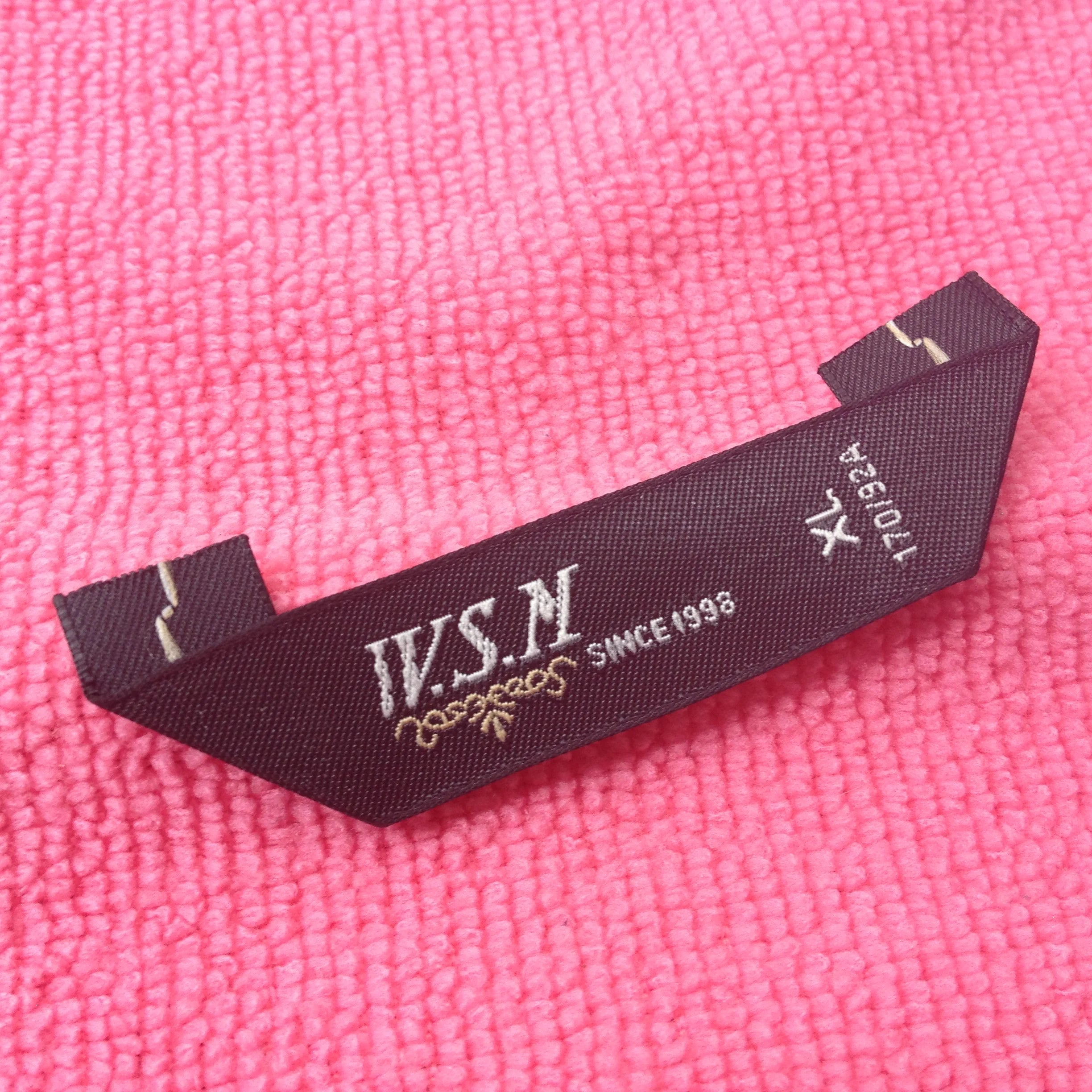 Miter Fold Sewing on Woven Neck Labelmiter Fold Clothing Neck Tag for Dress