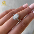 2ct Oval Moissanite Engagement Ring 18k White Gold halo Jewelry Prong Setting Diamond Moissanite Vvs Diamond Rings Hot Sale