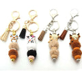 Handmade Silicone Beaded Tassel Highland Cattle Wristlet New Western-Style Doll Bracelet Keychain for Mom Goat Elk Yak