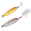 WEIHE 3g 5g 7g 2 Colors Metal Spoon Fishing Lure With Single / Treble Hook Flat Split Ring  Alloy Material Casting Bait
