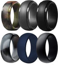 Custom Silicone Wedding Rings Band-Step Edge Sleek Design-Metallic Comfortable Sports Rings for Men