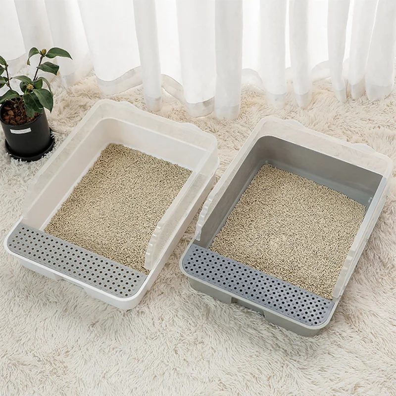 Drop Shipping Cat Litter Box Large Semi-enclosed Cat Litter Box Anti-splash Split Open Cat Toilet Pet Cleaning Supplies