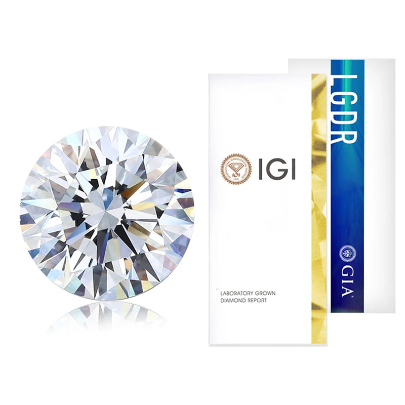 Starsgem 1ct Round Diamond Cut DEF Color Vs Vvs Brilliant Excellent Diamonds Hpht Loose Stone Diamant Gem Lab Diamond