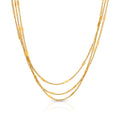 Chris April Minimalist 316L Stainless Steel PVD Gold Plated Triple Layers Chain Necklace for Women