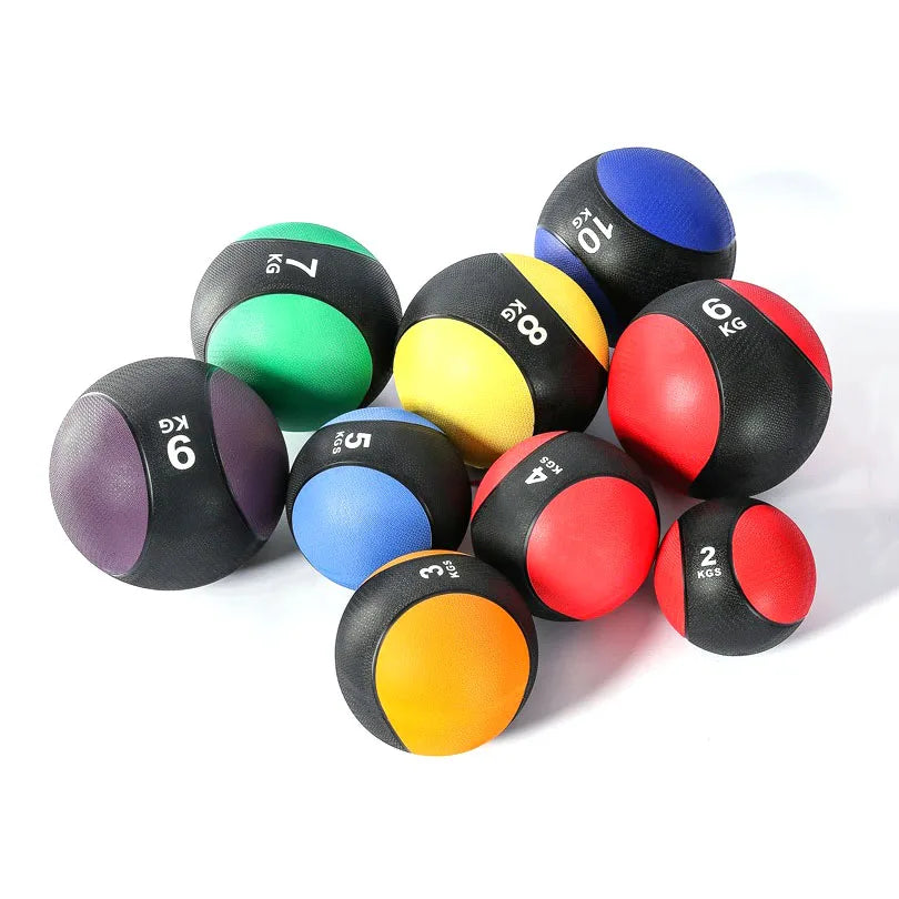 Home Gym Workout Non-Slip Color Rubber Medicine Ball Weighted Slam Balls