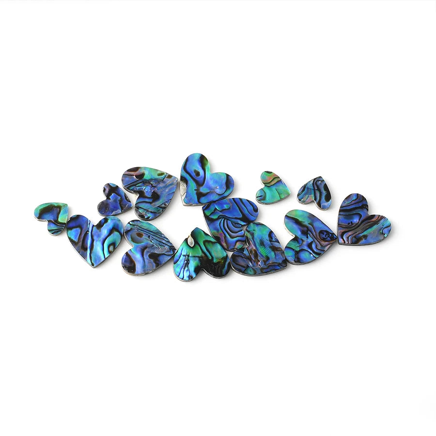 Wholesale Bulk Customizable Heart Shape Abalone Shells Natural Mother Pearl Sea Pure Nature Gemstone Blue Customizable Size