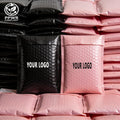 Pink Black Self-Adhesive Eco-friendly Shipping Padded Bags Custom Logo PPWR Compliant Recycled GRS Bubble Mailer Bag with TC