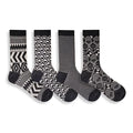 High-Quality Men's Pure Cotton Ethnic Knitted Socks Geometric Pattern Mid-Calf Crew Socks for Men Unisex Casual Dress Socks