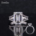 Lab Grown Diamond Engagement Ring  1ct 3ct Emerald Cut Lab Diamond 14k Solid Gold Ring