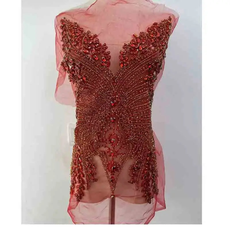 Luxury Eco-Friendly Wedding Dress Accessories Rhinestone Glass Patch Stone Decals Sew-On DIY Clothing Decoration