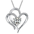 Huitan Simple Heart Design Silver Plating Crystal Necklaces for Women Wholesale 3A Zircon Fashion Jewelry Pendant Necklaces OEM