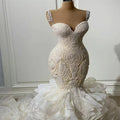 S1083A Drop Shipping 2023 High -quality Hot -selling Bride Married Luxury Heavy Work Dragon Tail White Girls Wedding Dress