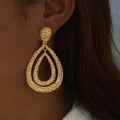 Punk Retro Style Double Layer Teardrop Shape Design Earrings for Women Jewelry