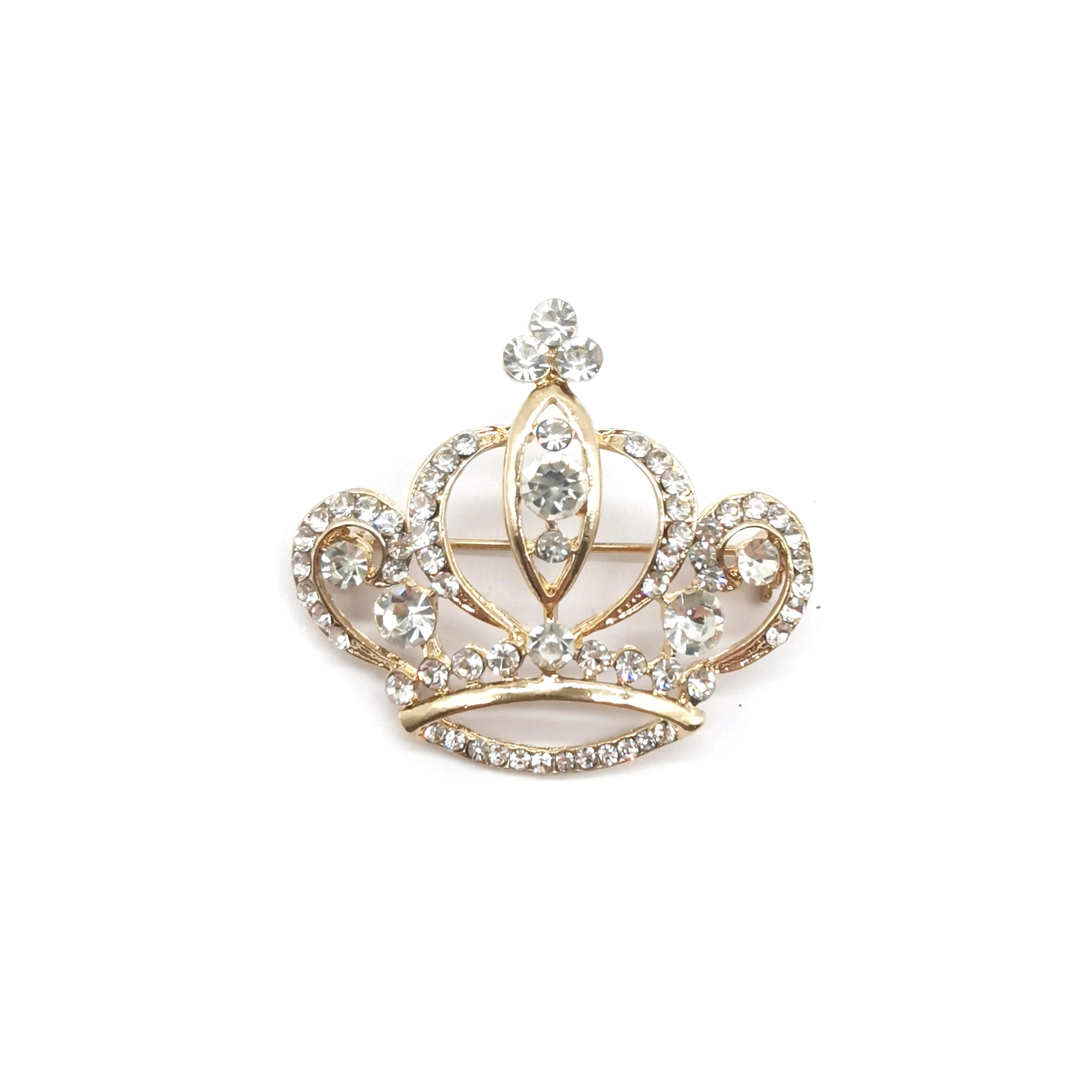 Metal Rhinestone Brooch Jewelry Tiara Crown Rhinestone Brooch Fashion Rhinestone Brooch Pin Wholesale
