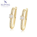 Xuping Jewelry Women's Trendy 14K Gold Plated Small Huggie Hoop Earrings with Copper Artificial Diamond X000941566