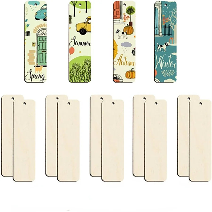 Wholesale Wooden Bookmark Unfinished Rectangular Wood Bookmarks for DIY Crafts and Personalized Gifts Dropshipping