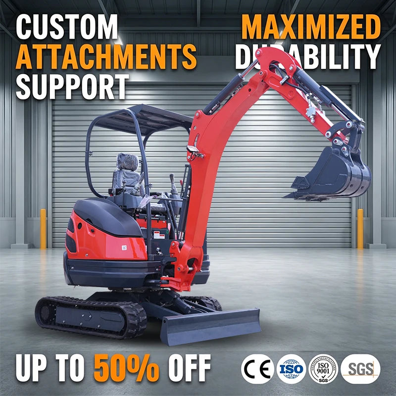 Free Shipping CE EURO5 EPA Engine Crawler Digger Kubota Mini Excavator 1T 2T Farm Garden Farm Home Use Small Excavators for Sale